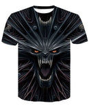 Summer Skull Poker Printing Men Short Sleeve T-shirt