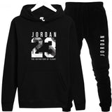 New 2018 Brand Tracksuit Fashion JORDAN 23 Men Sportswear Two Piece Sets All Cotton Fleece Thick hoodie+Pants Sporting Suit Male