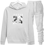 New 2018 Brand Tracksuit Fashion JORDAN 23 Men Sportswear Two Piece Sets All Cotton Fleece Thick hoodie+Pants Sporting Suit Male