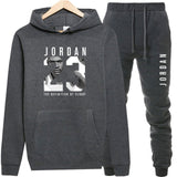 New 2018 Brand Tracksuit Fashion JORDAN 23 Men Sportswear Two Piece Sets All Cotton Fleece Thick hoodie+Pants Sporting Suit Male