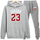 New 2018 Brand Tracksuit Fashion JORDAN 23 Men Sportswear Two Piece Sets All Cotton Fleece Thick hoodie+Pants Sporting Suit Male