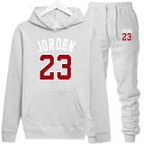 New 2018 Brand Tracksuit Fashion JORDAN 23 Men Sportswear Two Piece Sets All Cotton Fleece Thick hoodie+Pants Sporting Suit Male