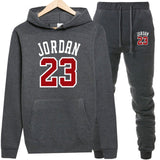 New 2018 Brand Tracksuit Fashion JORDAN 23 Men Sportswear Two Piece Sets All Cotton Fleece Thick hoodie+Pants Sporting Suit Male