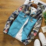 Floral Bomber Jacket Men Hip Hop Slim Fit Flowers Pilot Bomber Jacket Men Patchwork Hooded Male Coat Plus Size 5XL