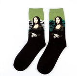 Autumn and winter men's socks new personality art retro world famous painting series men's socks oil painting socks