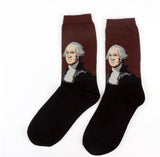 Autumn and winter men's socks new personality art retro world famous painting series men's socks oil painting socks