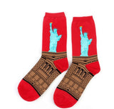 Autumn and winter men's socks new personality art retro world famous painting series men's socks oil painting socks