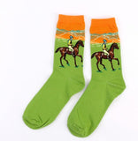 Autumn and winter men's socks new personality art retro world famous painting series men's socks oil painting socks