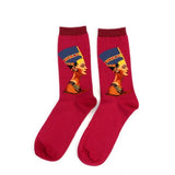 Autumn and winter men's socks new personality art retro world famous painting series men's socks oil painting socks