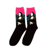 Autumn and winter men's socks new personality art retro world famous painting series men's socks oil painting socks