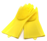 Silicone Cleaning Brush Scrubber Gloves Heat Resistant, Great for Dish wash, Cleaning, Pet hair care (Mint)
