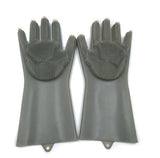 Silicone Cleaning Brush Scrubber Gloves Heat Resistant, Great for Dish wash, Cleaning, Pet hair care (Mint)
