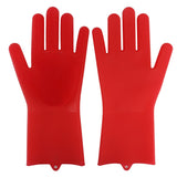 1 Pair Magic Silicone Rubbe Dish Washing Gloves Eco-Friendly Scrubber Cleaning For Multipurpose Kitchen Bed Bathroom Hair Care