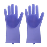 1 Pair Magic Silicone Rubbe Dish Washing Gloves Eco-Friendly Scrubber Cleaning For Multipurpose Kitchen Bed Bathroom Hair Care