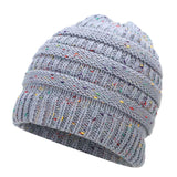 Ponytail Beanie Hat Winter Skullies Beanies Warm Caps Female Knitted Stylish Hats For Ladies Fashion