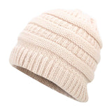 Ponytail Beanie Hat Winter Skullies Beanies Warm Caps Female Knitted Stylish Hats For Ladies Fashion
