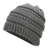 Ponytail Beanie Hat Winter Skullies Beanies Warm Caps Female Knitted Stylish Hats For Ladies Fashion
