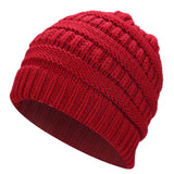 Ponytail Beanie Hat Winter Skullies Beanies Warm Caps Female Knitted Stylish Hats For Ladies Fashion