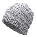 Ponytail Beanie Hat Winter Skullies Beanies Warm Caps Female Knitted Stylish Hats For Ladies Fashion