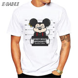 Mickey mouse print hip hop casual  T-shirt