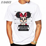 Mickey mouse print hip hop casual  T-shirt