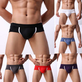 Mens Sexy Cotton Boxer Briefs Shorts Soft Underwear Bulge Pouch Underpants