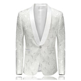 2018 Blazer Slim Fit Masculino Abiti Uomo Botton Wedding Prom Blazers Single button White For Men Stylish Suit Jacket 4XL EM061
