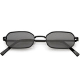 Extreme Small Thick Metal Rounded Rectangle Sunglasses Neutral Colored Lens 48mm (Gold / Brown)
