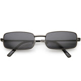 Classic Small Metal Rectangle Sunglasses Neutral Colored Flat Lens 54mm (Gold / Amber)
