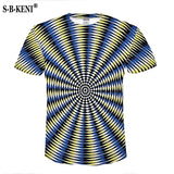 3d Whirlpool Print Funny Summer Top Hip Hop Street wear T-Shirt