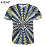 3d Whirlpool Print Funny Summer Top Hip Hop Street wear T-Shirt