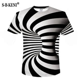 3d Whirlpool Print Funny Summer Top Hip Hop Street wear T-Shirt