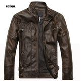 Dropshipping New arrive brand motorcycle leather jacket men men's leather jackets jaqueta de couro masculina mens leather coats