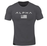 Fitness Bodybuilding Crossfit Slim Cotton Shirts Men Short Sleeve