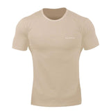 Fitness Bodybuilding Crossfit Slim Cotton Shirts Men Short Sleeve