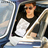 Cotton printed letters business casual short-sleeved T-shirt